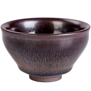 赖守君紫气东来兔毫建盏建窑束口个人茶杯单只主人杯建阳天目盏杯