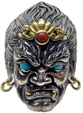 不动明王纯银戒指男手工民族风