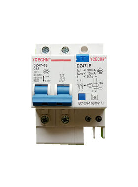 包邮2P家用漏电保护器二极相总闸空开63A断路器C63空气开关带漏保