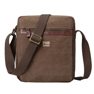 男士单肩包休闲斜挎包帆布运动包男简约斜挎个性复古单肩包包竖版