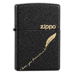 原装ZIPP0打火机 之宝刻字黑裂漆236羽毛笔记 爱的签名