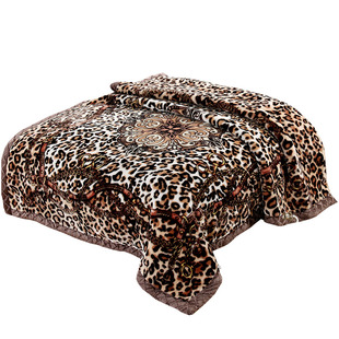 恒源祥集团彩羊毛毯被子冬季保暖拉舍尔双层结婚庆双人8-9-10斤毯