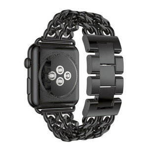 适用Fitbit Versa2智能手表表带双排牛仔钢带替换金属不锈钢表带