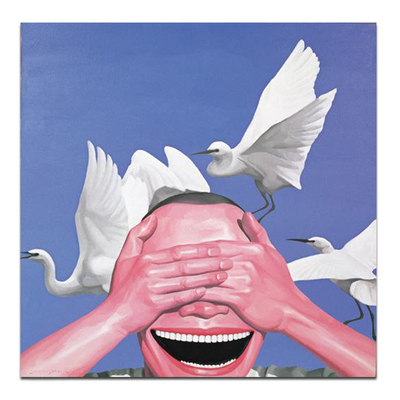 岳敏君人物欧式风玄关手绘油画