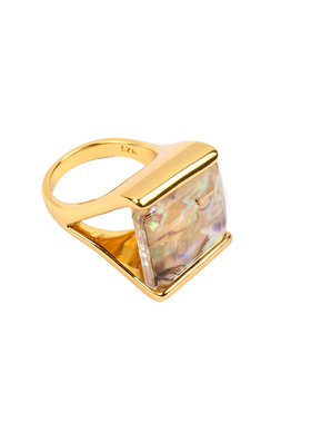 欧美轻奢彩色贝壳食指女大珍珠