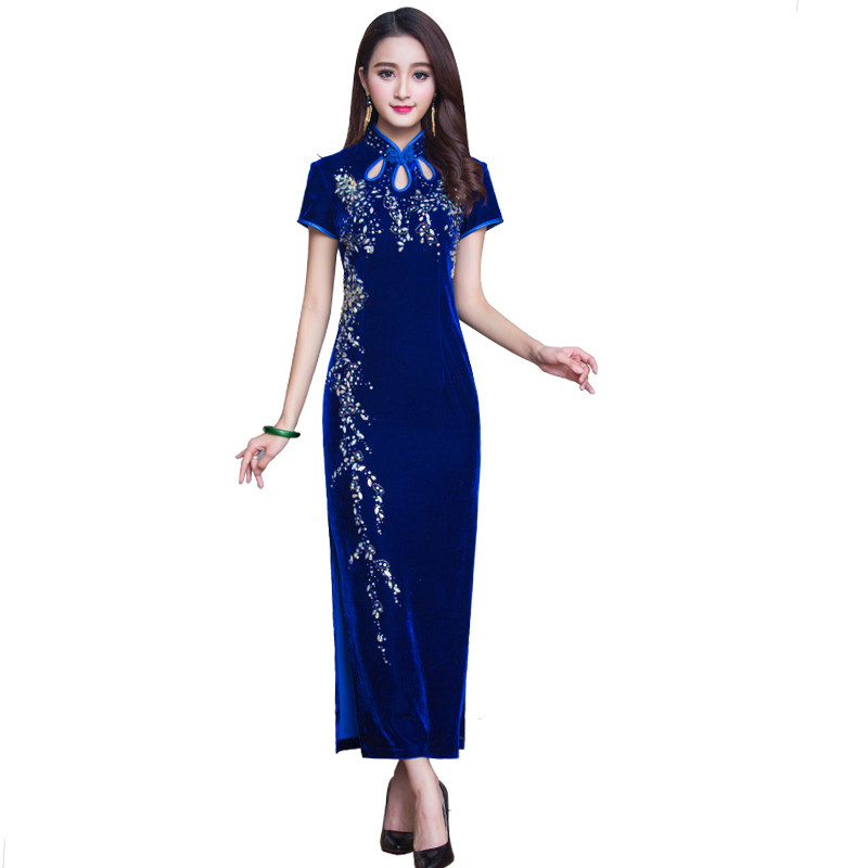 妈妈装名媛风妈妈装金丝绒旗袍
