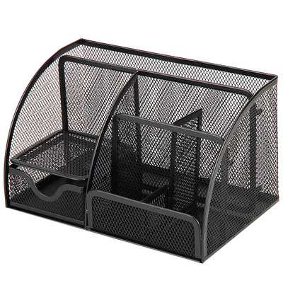 得力笔筒收纳盒9200金属网格