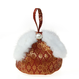 鹤语堂原创宫廷古风汤婆子布套锦缎水貂毛布绒暖手炉套可定制包邮