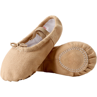 儿童舞蹈鞋女童夏软底练功鞋教师芭蕾舞鞋中国舞民族跳舞猫爪鞋黑