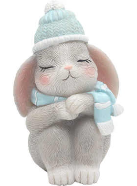 可爱风卡通树脂少女礼物兔子摆件