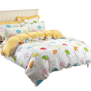 全棉床笠四件套磨毛床罩式四件套1.5/1.8床纯棉床品用品床套防滑