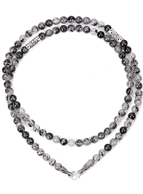 黑发晶纯天然925泰国挂坠佛牌链