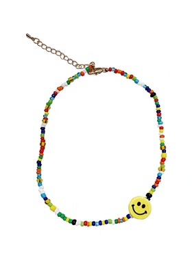 Lisa同款手工串珠笑脸项链jennie