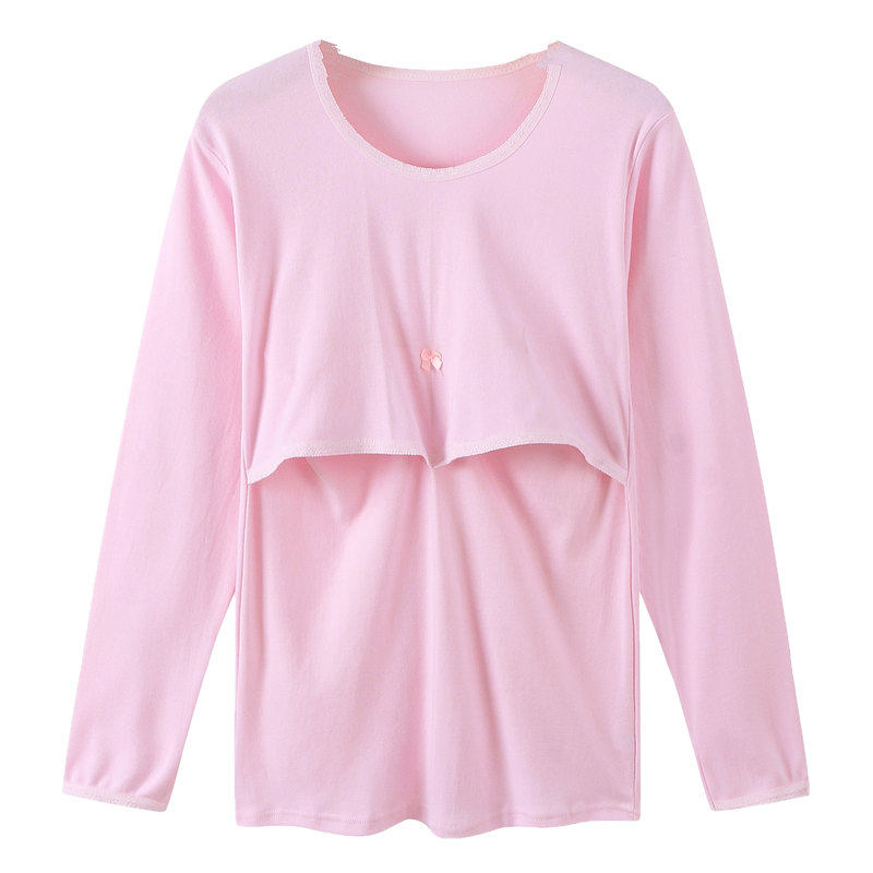 哺乳秋衣上衣纯棉月子服产后喂奶衣产妇线衣秋冬孕妇家居服哺乳衣