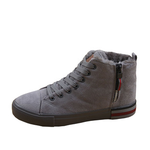 人本加绒雪地靴女韩版内增高保暖棉鞋2025冬款百搭侧拉链休闲短靴