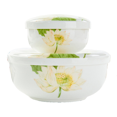 泡面碗金岚玉骨瓷中式瓷盖大碗