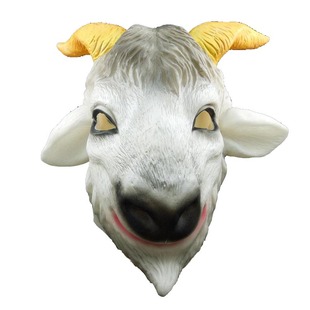 万圣节成人恐怖cos乳胶动物头套山羊面具绵羊面具搞怪羊头道具