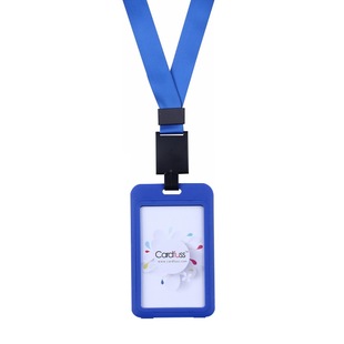 卡仕达双面透明翻盖卡套伸缩扣吊绳定制LOGO员工挂牌吊牌拉伸挂绳医院医生护士腰牌胸卡包学校学员证件保护套
