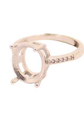 diy四爪蜜蜡琥珀玉石戒指空托