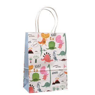 12个恐龙主题派对回礼袋 手提纸袋礼品袋Dinosaur Party Gift Bag
