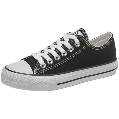 人本ulzzang黑色低帮原宿帆布鞋