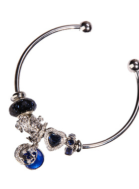 时尚风多层珍珠水钻缠绕螺旋手链