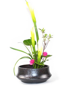 复古古流轩插花花盆粗陶清仓特价