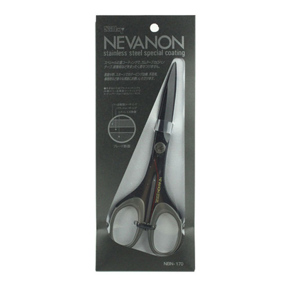 日本进口丸章SILKY(丝切)多用不粘剪直款黑刃特氟龙剪刀黑色多功能简约创意剪办公手工手账专业便携式安全剪