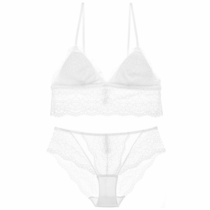 女人chic背心式内衣 胸罩无钢圈性感蕾丝美背文胸套装Bralette