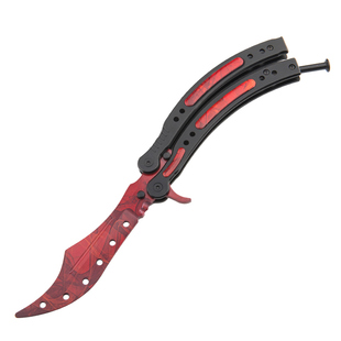 CSGO-V3周边蝴蝶刀未开刃练习训练刀折叠甩手耍刀花式爪刀玩具刀