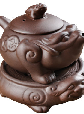 宜兴紫砂朱泥套装小号功夫茶具