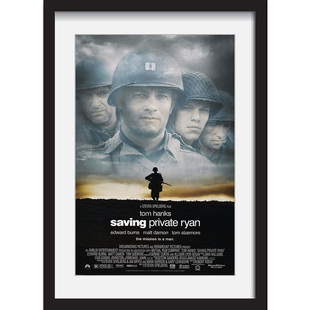 二战经典电影海报挂画拯救大兵瑞恩客厅卧室电影院原版有框装饰画