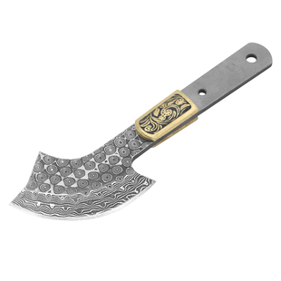 DIY大马士革花纹钢刀胚半成品手工锻打切沉香刀普洱茶刀户外小刀