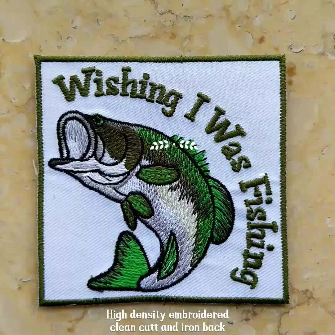 Custom Fishing Embroidered Iron On Patches For Club Decoration Buy