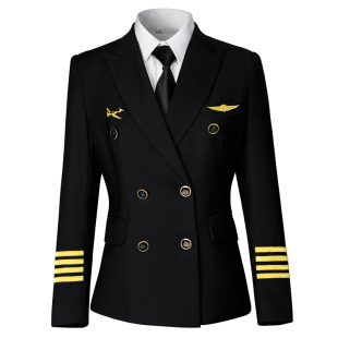 机长制服女航空飞行员空姐乘务员空少职业工作西装外套保安地勤服