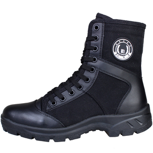 冬季羊毛靴户外男加绒保暖高帮作战靴超轻战地靴女棉鞋训练保安鞋