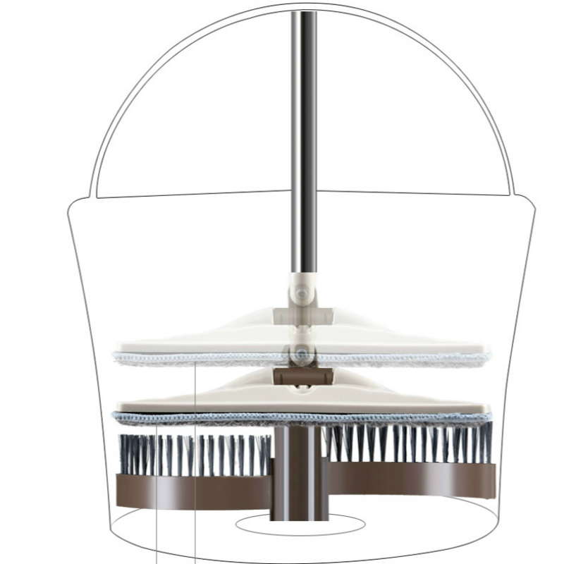 平板拖把刮刮乐旋转桶单桶免手洗平板拖把自动甩水升降桶胶棉墩布