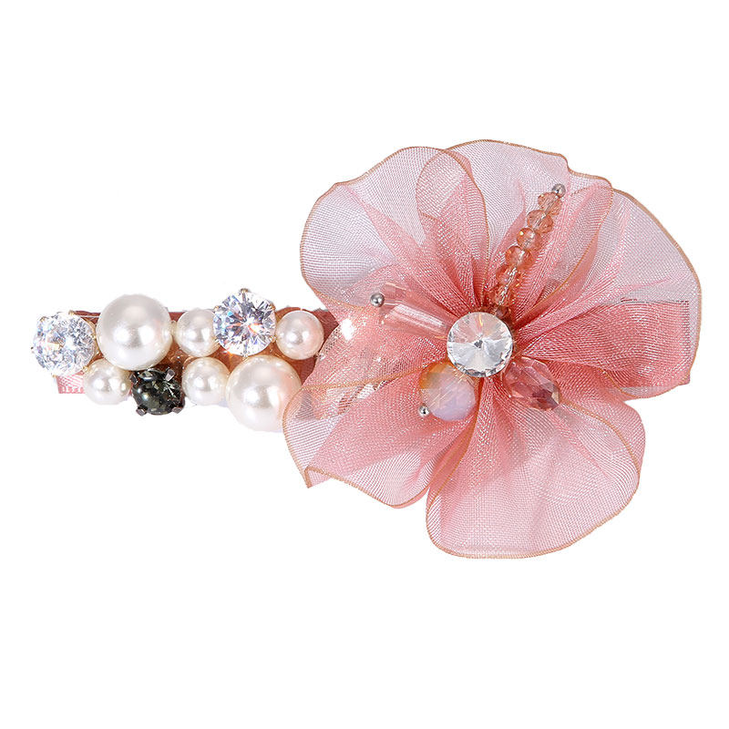 韩国蕾丝刘海卡子头饰发夹水钻饰品发饰边夹鸭嘴夹弹簧夹一字夹