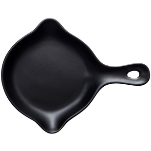 哑光系列北欧陶瓷带柄盘子创意烘焙焗饭手柄烤盘菜碟早餐摆拍盘