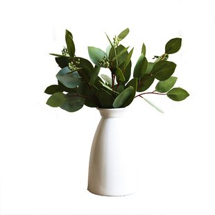 晶华新品仿真尤加利叶桉树叶简约北欧家居装饰仿真叶子圆叶尤加利