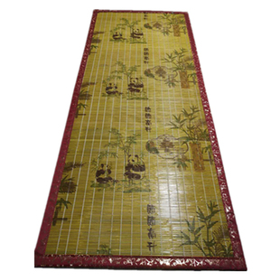 网纱印花竹门帘挂帘竹帘子家用卧室通风透气加密精编头层竹皮帘子