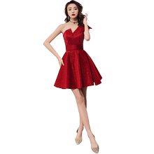 新娘2020新款夏季红色短款晚礼服裙1