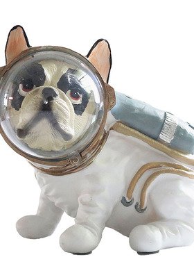 创意ins可爱书桌展示柜太空人宇航员摆件房间小狗装饰品男生礼物