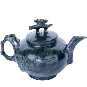 正品酒泉夜光杯敦煌特产 祁连墨玉精品梅花壶玉茶壶酒壶药王石壶