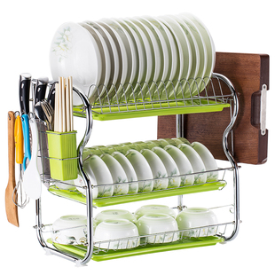 晾放碗筷收纳架盘子餐具落地多层厨房置物架台面碗碟沥水架多功能