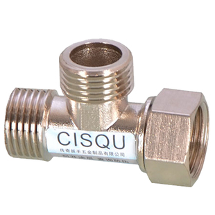 4分活接三通弯头DN15正弯内外丝内内外天燃气水管接头电镀铜配件