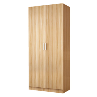 简易衣柜双门单人板式简约现代木质家用经济型衣橱两门组装大衣柜
