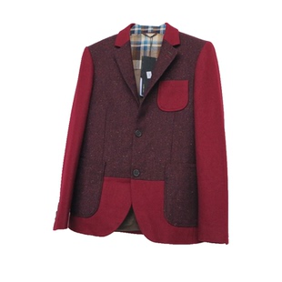 EtamHomme品牌S/秋冬酒红色修身毛混男西服便装F9042