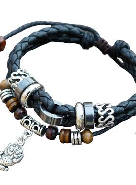 朋克貔貅皮手链男潮人男生手饰品