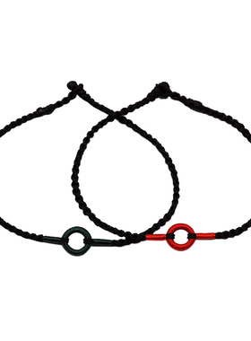 红绳记彩色平安圈手绳手链